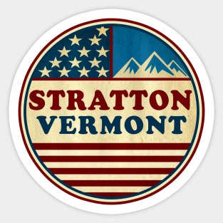 Stratton Vermont Skiing Mountains Stars And Stripes Ski VT Sticker